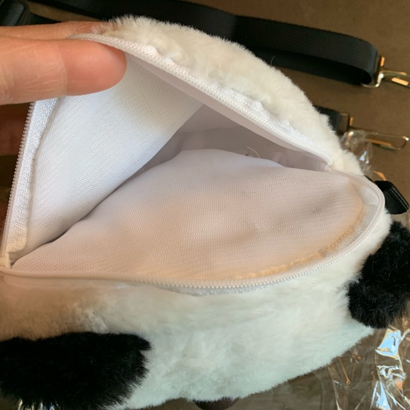 NWOT Cute Panda Face Plush Crossbody Bag Shoulder Bag Handbag Purse Animals - Picture 13 of 16